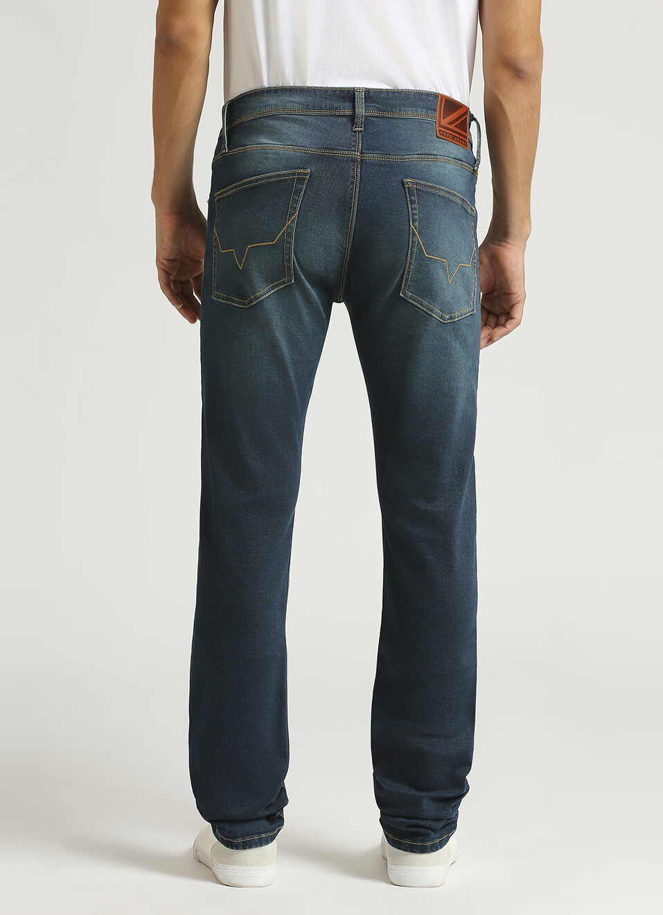 Vapour Dark Blue Mid Rise Slim Fit Jeans, , large image number 3