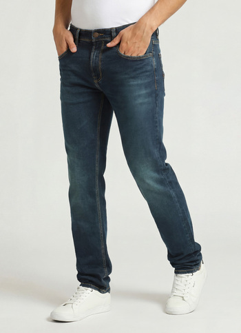 Vapour Dark Blue Mid Rise Slim Fit Jeans