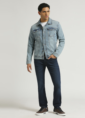 Vapour Dark Blue Mid Rise Slim Fit Powerflex Jeans