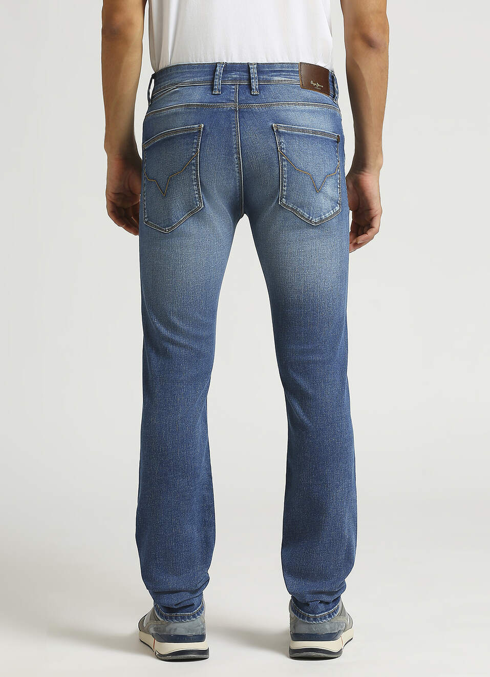 Vapour Blue Mid Rise Slim Fit Powerflex Jeans, , large image number 3