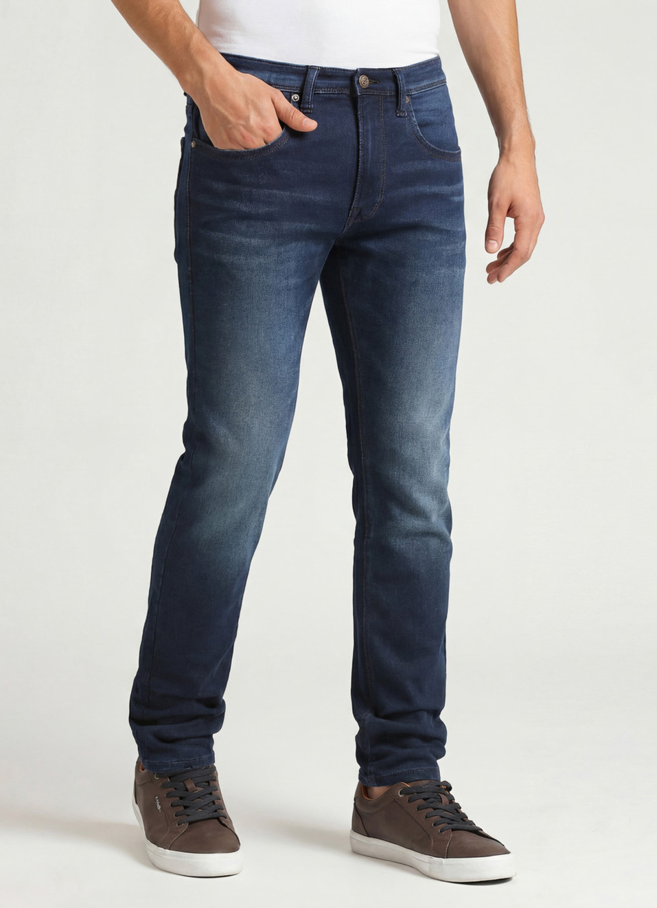 Chinox Dark Blue Mid Rise Skinny Fit Gymindigo Jeans, , large image number 0