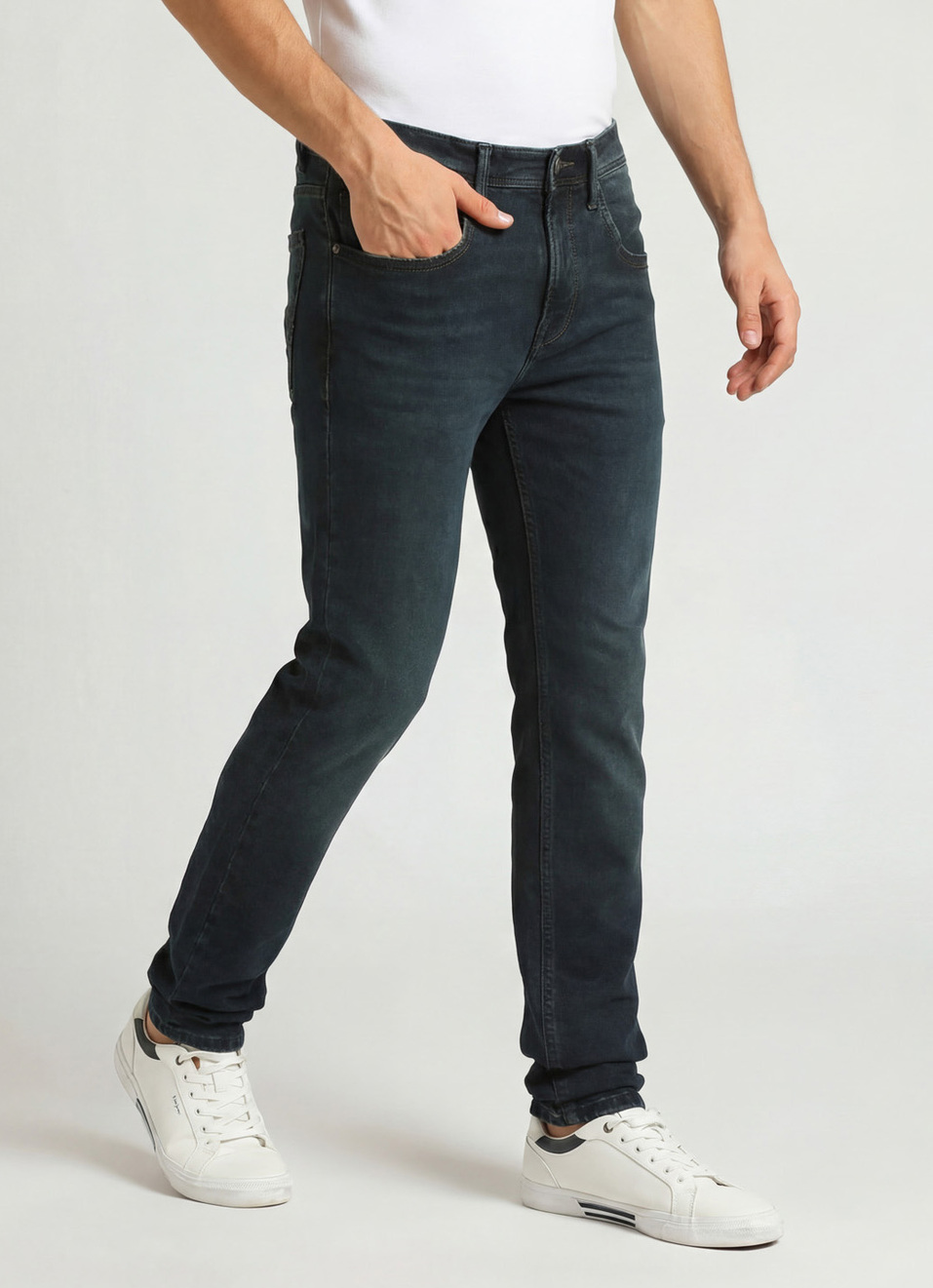 Chinox Black Mid Rise Skinny Gymindigo Jeans, , large image number 0