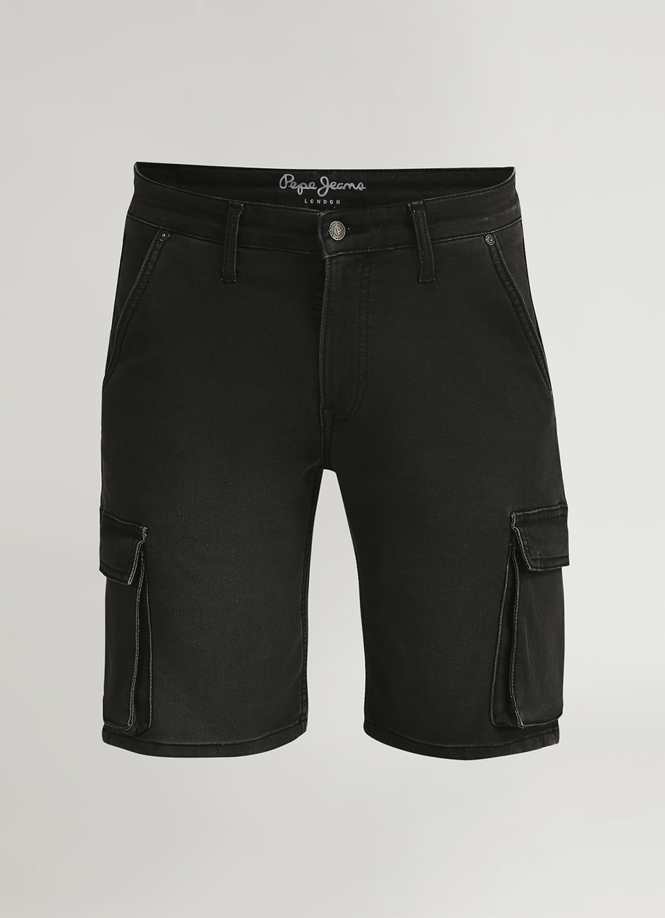 Chinox Black Mid Rise Relaxed Shorts, , large image number 6