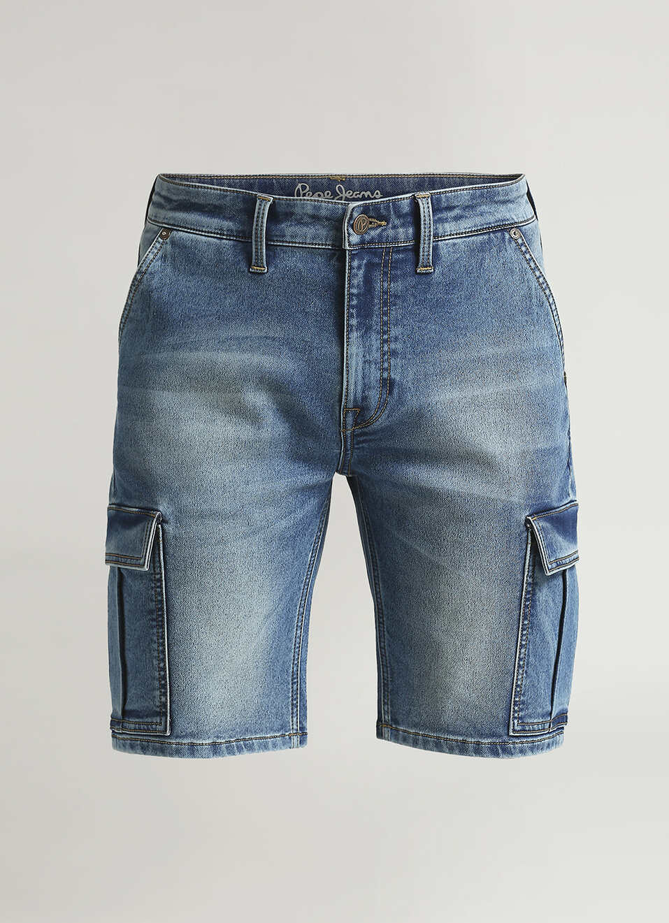 Chinox Blue Mid Rise Relaxed Shorts, , large image number 5