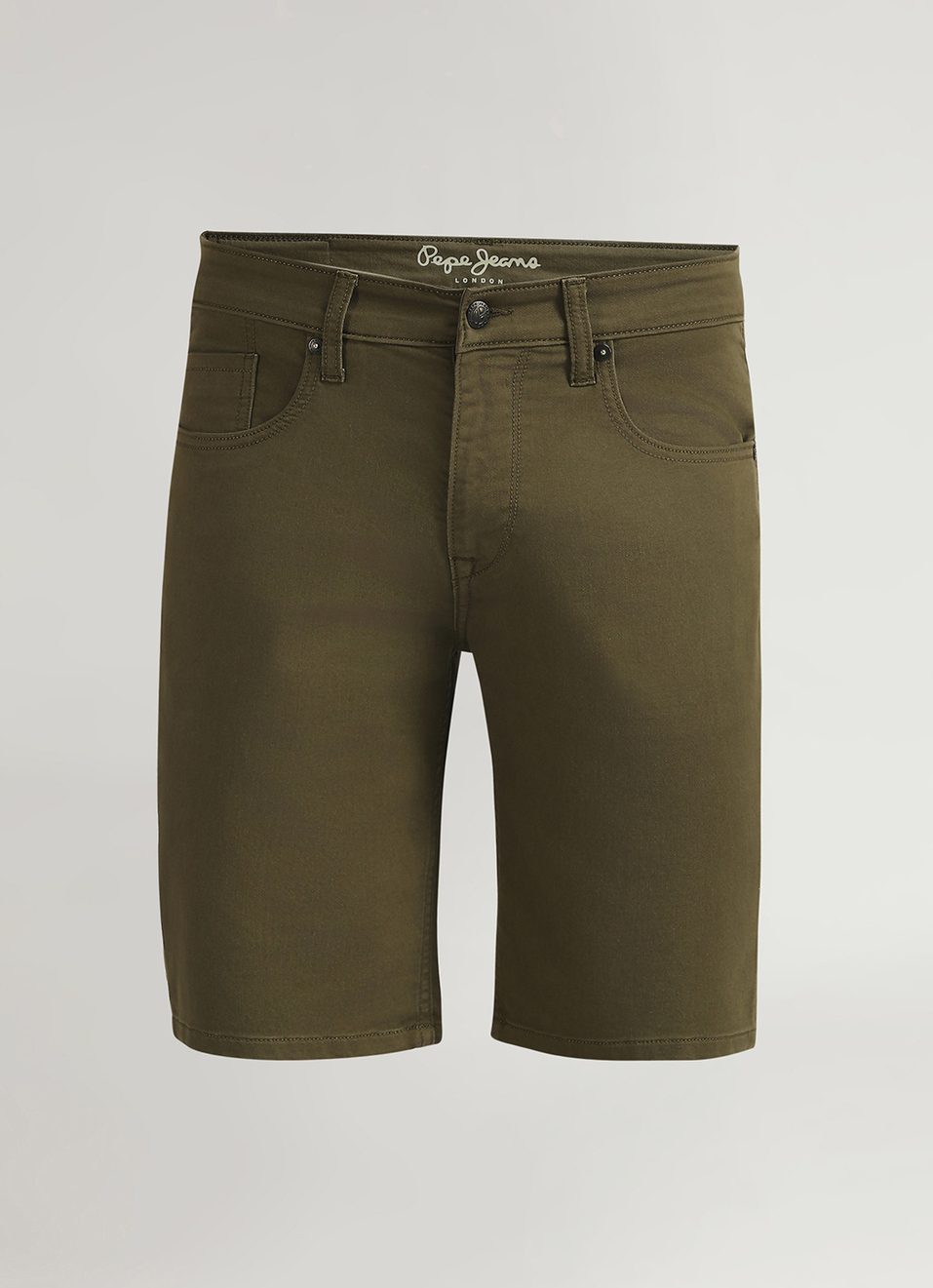 Chinox Olive Mid Rise Regular Fit Gymindigo Shorts, , large image number 6