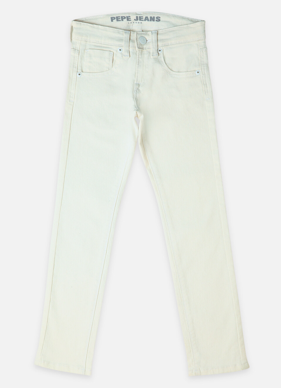 Boys Cash White Mid Rise Slim Fit Jeans, , large image number 0