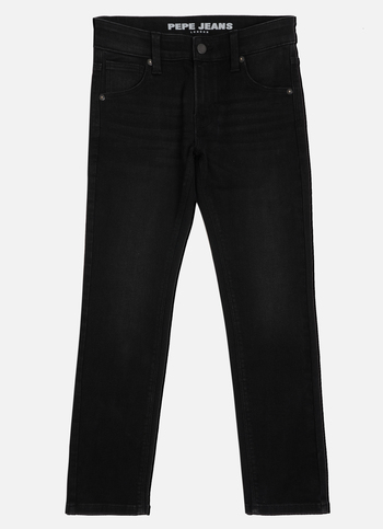 Boys Black Rivet Mid Rise Slim Fit Jeans
