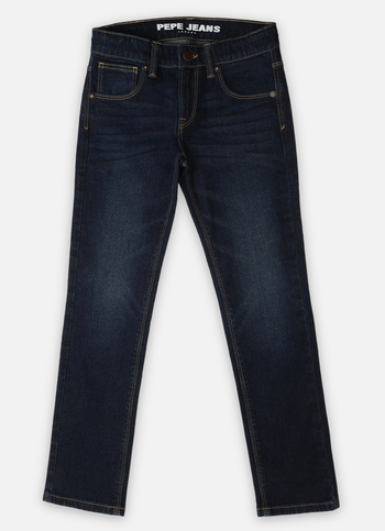 Boys Cash Dark Blue Mid Rise Slim Fit Jeans