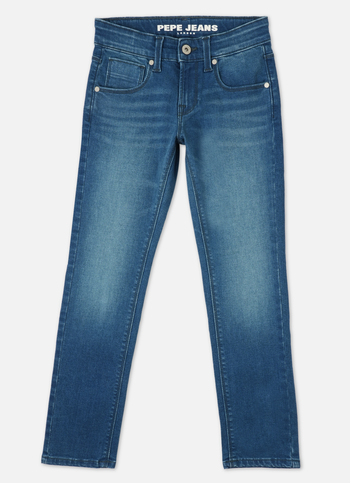 Boys Cash Dark Blue Mid Rise Slim Fit Powerflex Jeans