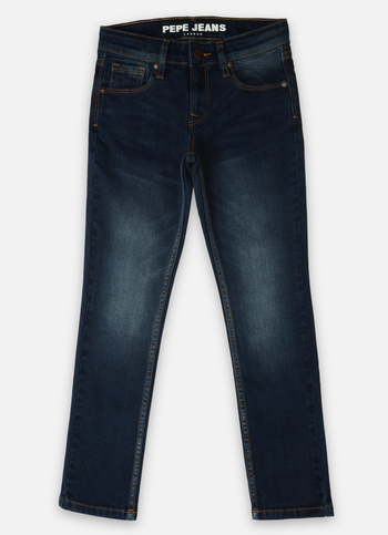 Boys Cash Dark Blue Mid Rise Slim Fit Jeans