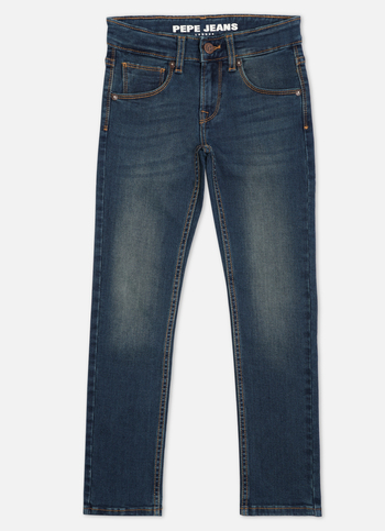 Boys Cash Dark Blue Mid Rise Slim Fit Jeans