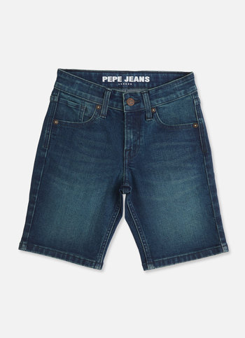 Boys Cash Dark Blue Mid Rise Slim Fit Shorts