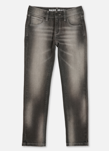 Boys Cash Grey Mid Rise Slim Fit Jeans