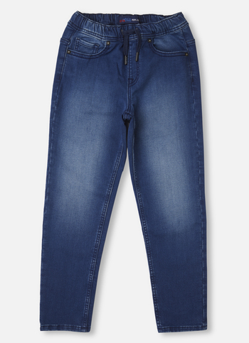 Boys Dark Blue Mid Rise Archie Fit Gymindigo Jeans