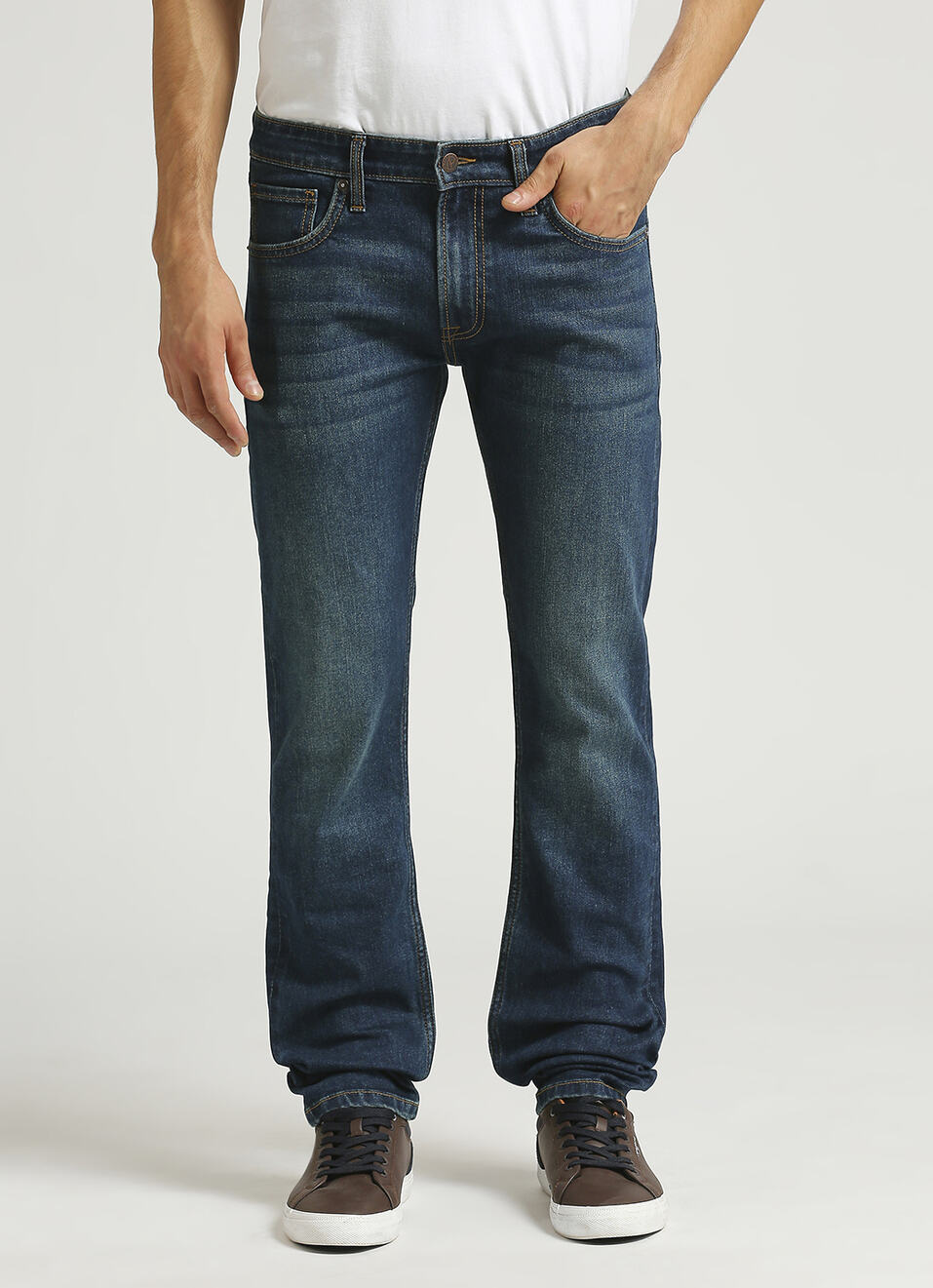 Vapour Dark Blue Mid Rise Slim Fit Jeans, , large image number 2