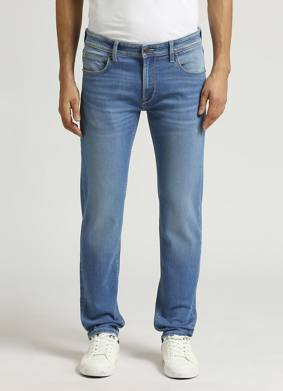 Vapour Light Blue Low Rise Tapered Jeans, , large image number 2