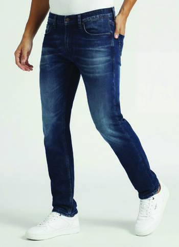 Vapour Dark Blue Low Rise Tapered Jeans