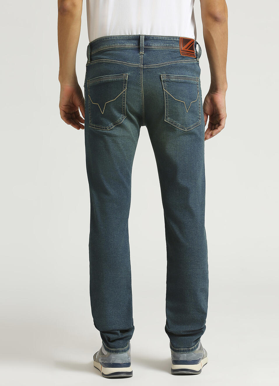 Vapour Dark Blue Low Rise Tapered Jeans, , large image number 3