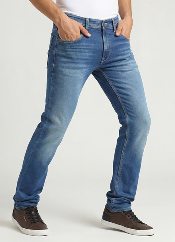 Vapour Blue Mid Rise Slim Fit Jeans