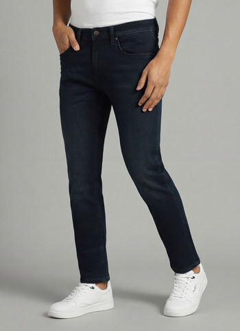 Chinox Dark Blue Mid Rise Skinny Fit Knitted Gymindigo Jeans