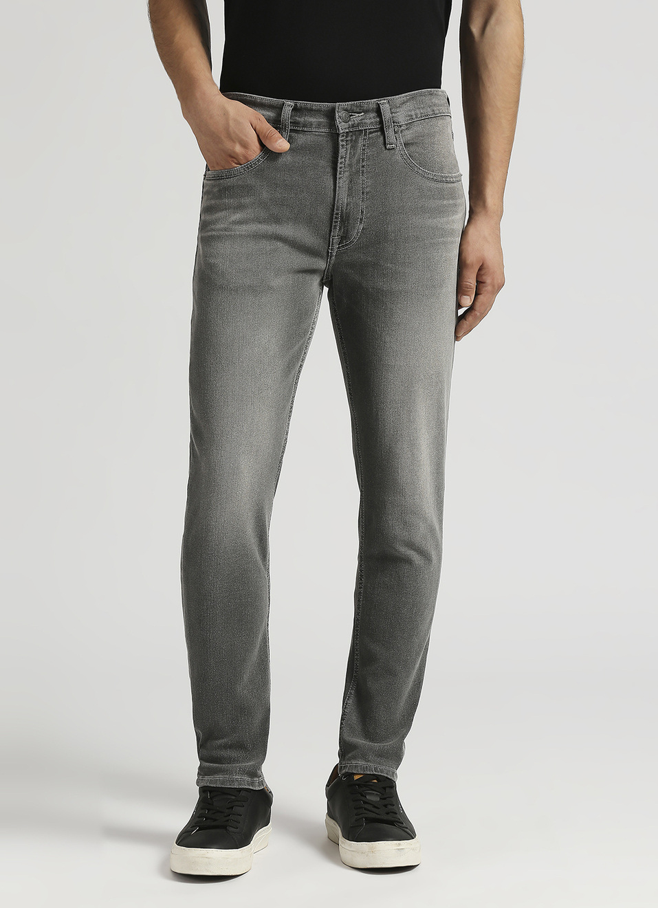 Chinox Grey Mid Rise Ankle Jeans, , large image number 2