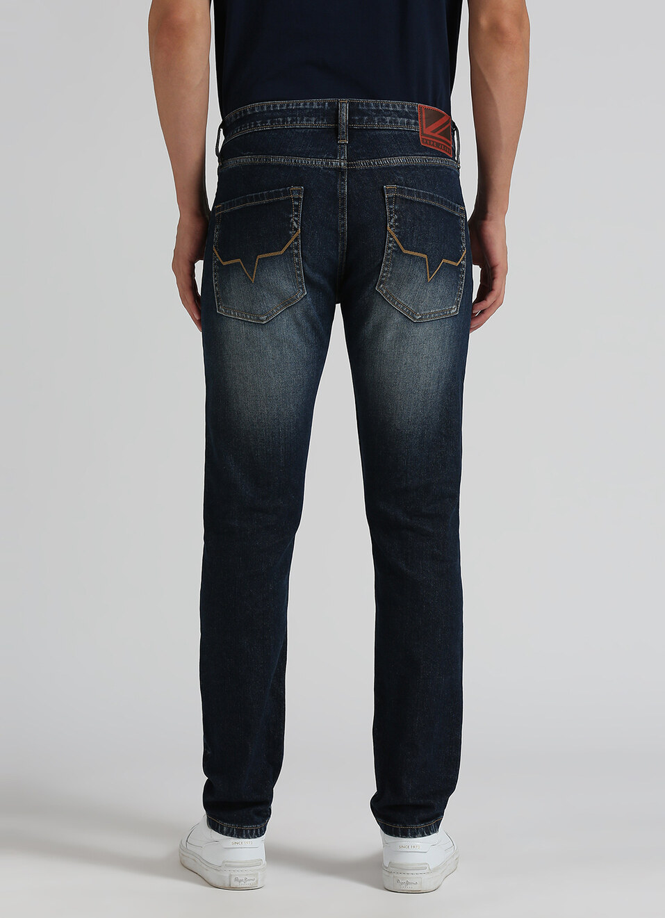 Vapour Dark Blue Low Rise Tapered Jeans, , large image number 3