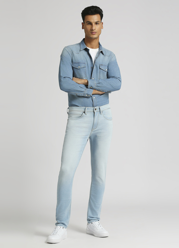Chinox Light Blue Mid Rise Skinny Gymindigo Jeans