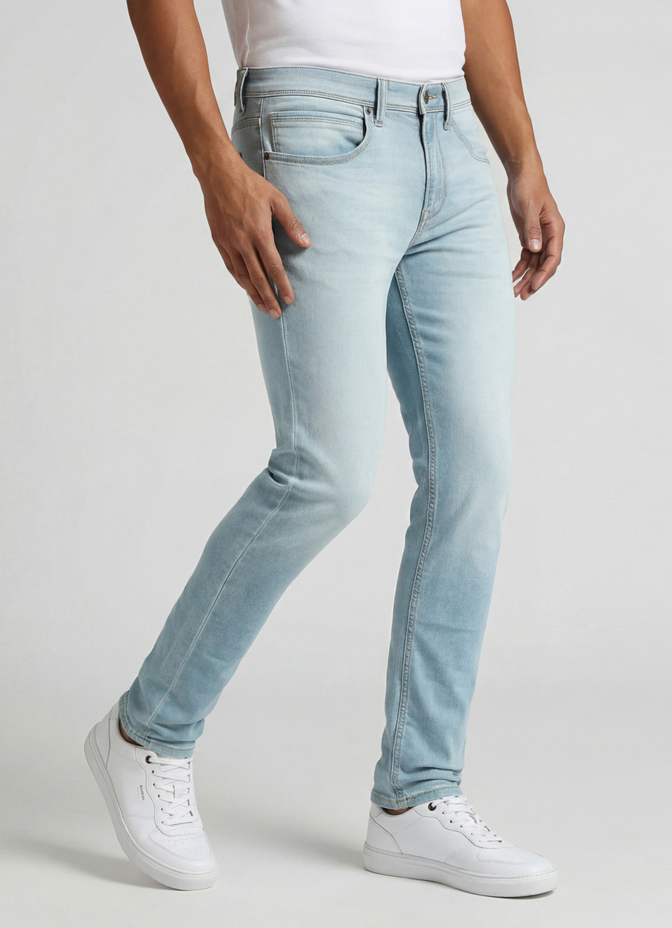 Chinox Light Blue Mid Rise Skinny Gymindigo Jeans, , large image number 0