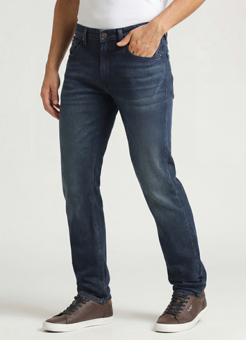 Vapour Dark Blue Mid Rise Skinny Fit Jeans