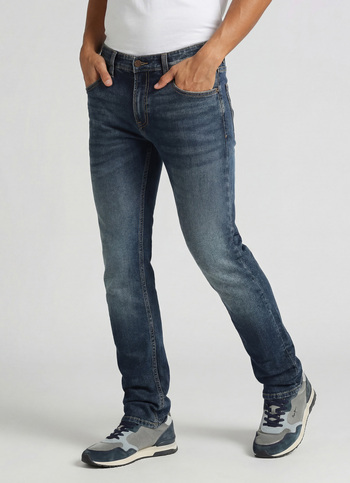 Vapour Dark Blue Mid Rise Slim Fit Jeans