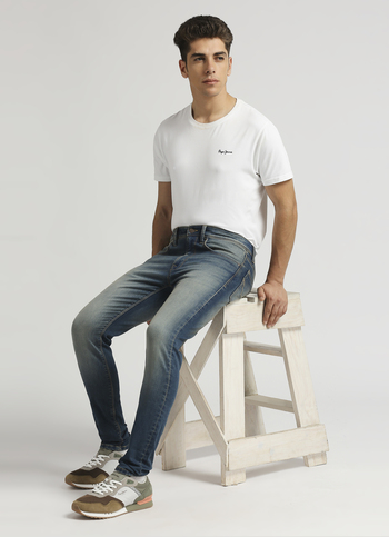 Chinox Mid Rise Skinny Fit Knitted Gymindigo Jeans