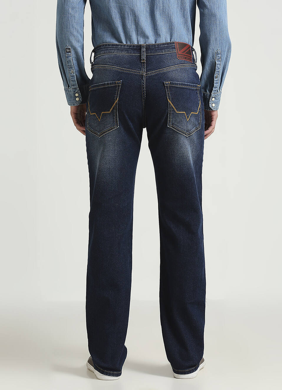 Holborne Dark Blue Mid Rise Straight Fit Jeans, , large image number 3