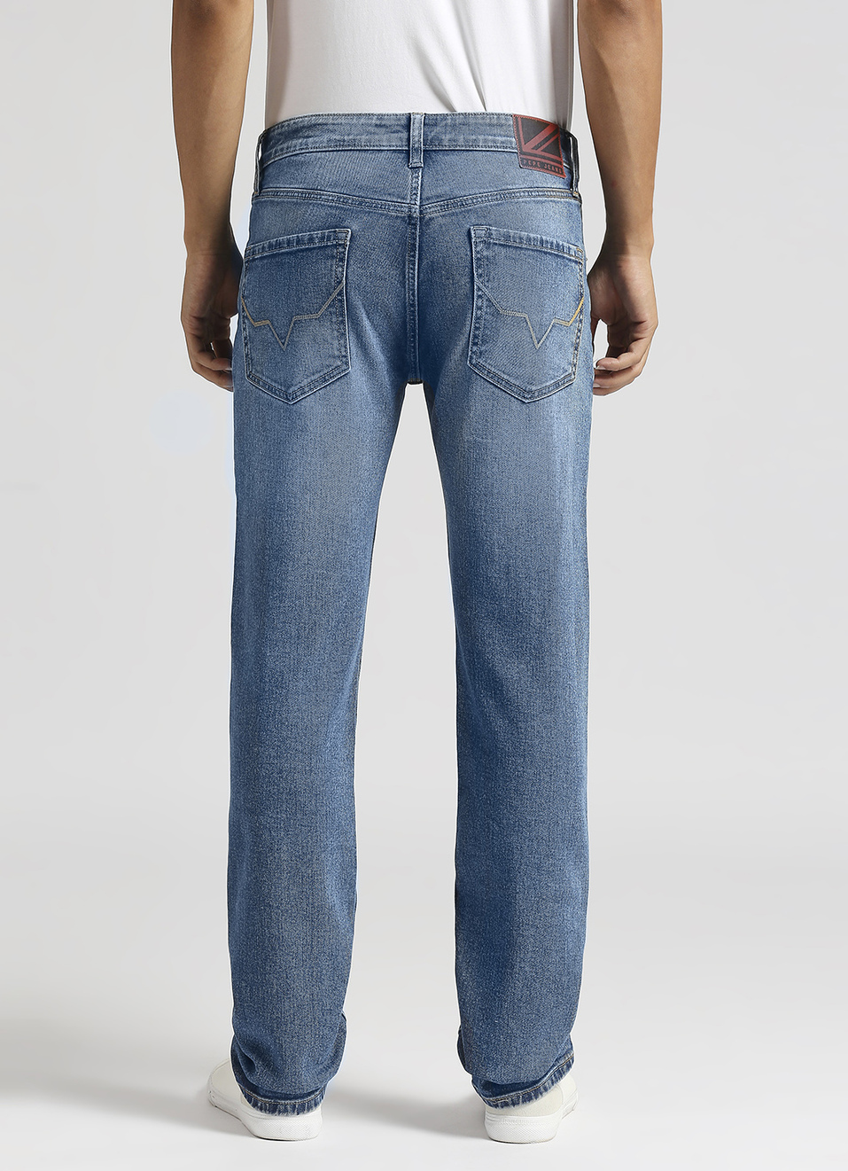 Holborne Light Blue Mid Rise Straight Leg Jeans, , large image number 3