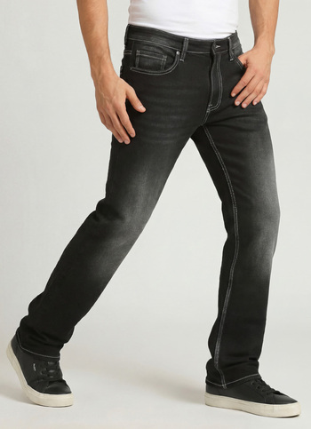 Holborne Black Mid Rise Straight Fit Jeans