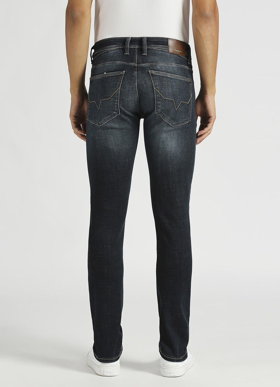 Vapour Dark Blue Mid Rise Slim Fit Powerflex Jeans, , large image number 3