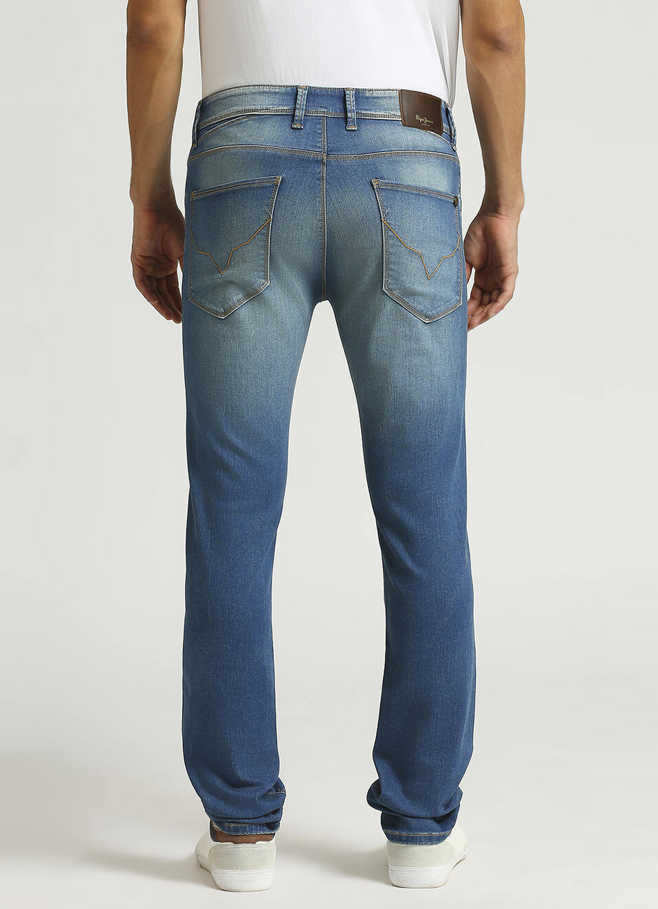Vapour Tinted Light Blue Mid Rise Slim Fit Powerflex Jeans, , large image number 3