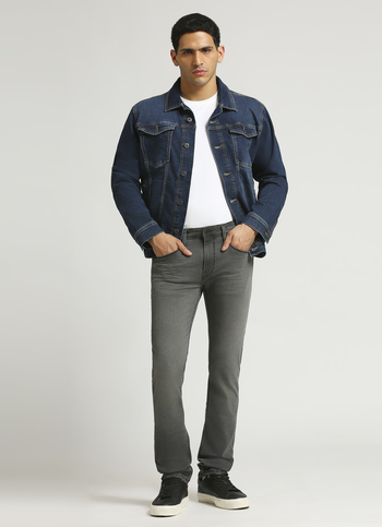 Vapour Grey Mid Rise Slim Fit Powerflex Jeans