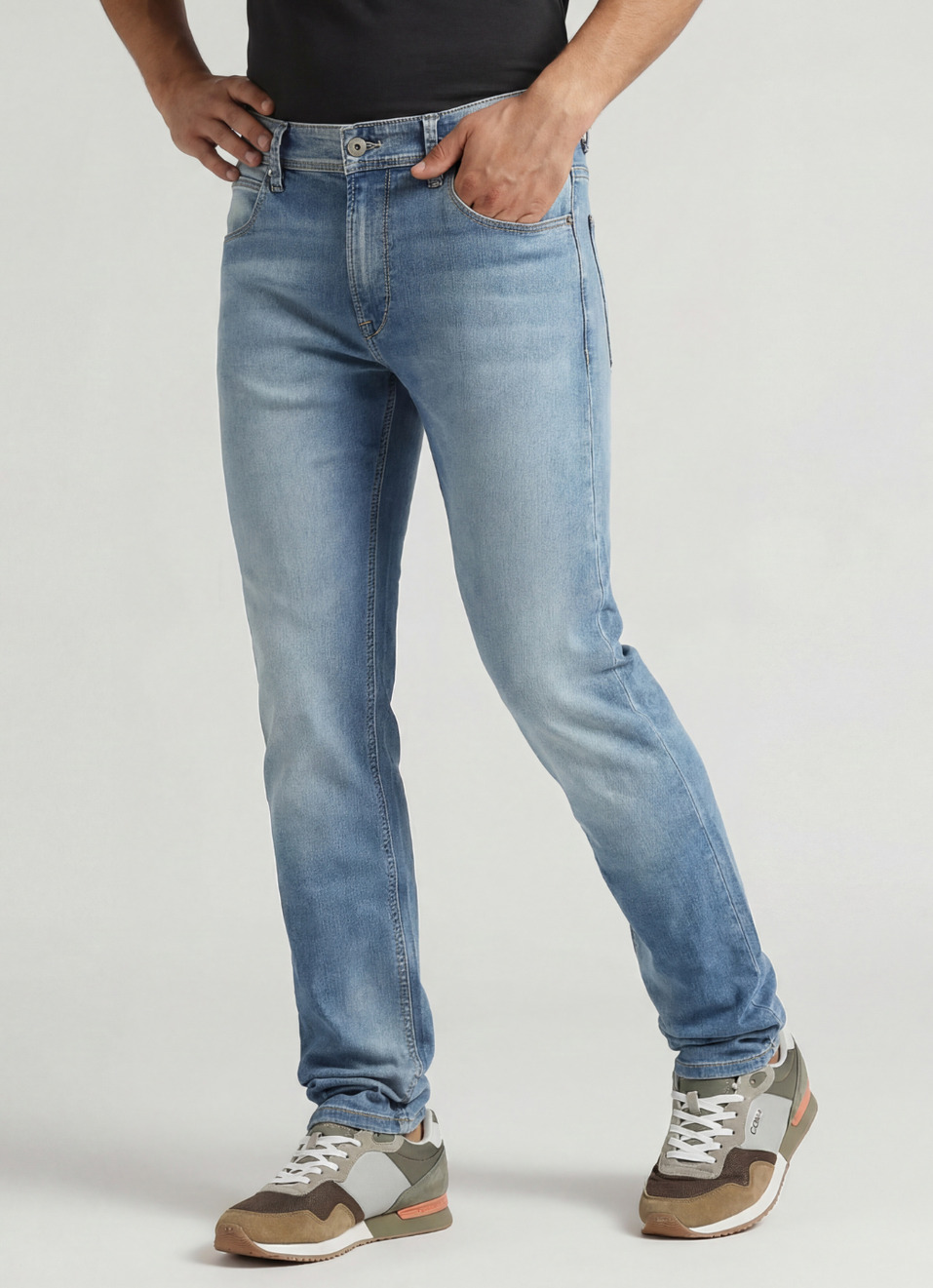 Vapour Mid Rise Slim Fit Powerflex Jeans, , large image number 0