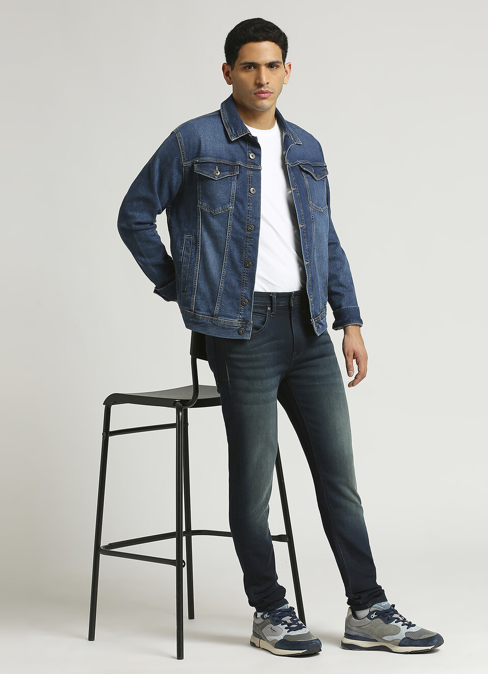 Chinox Dark Blue Mid Rise Skinny Gymindigo Jeans, , large image number 1