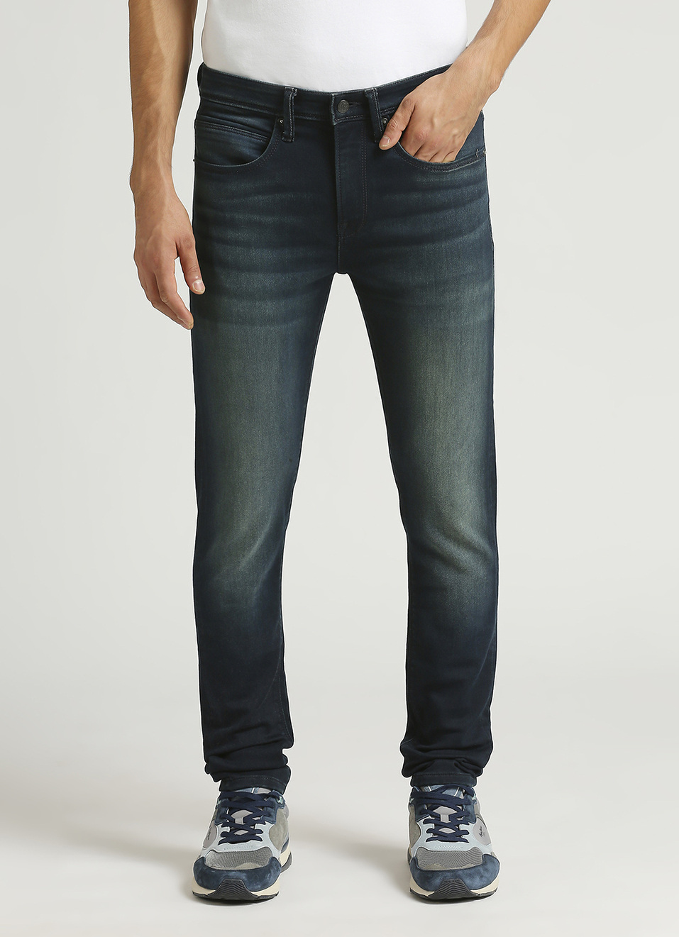 Chinox Dark Blue Mid Rise Skinny Gymindigo Jeans, , large image number 2
