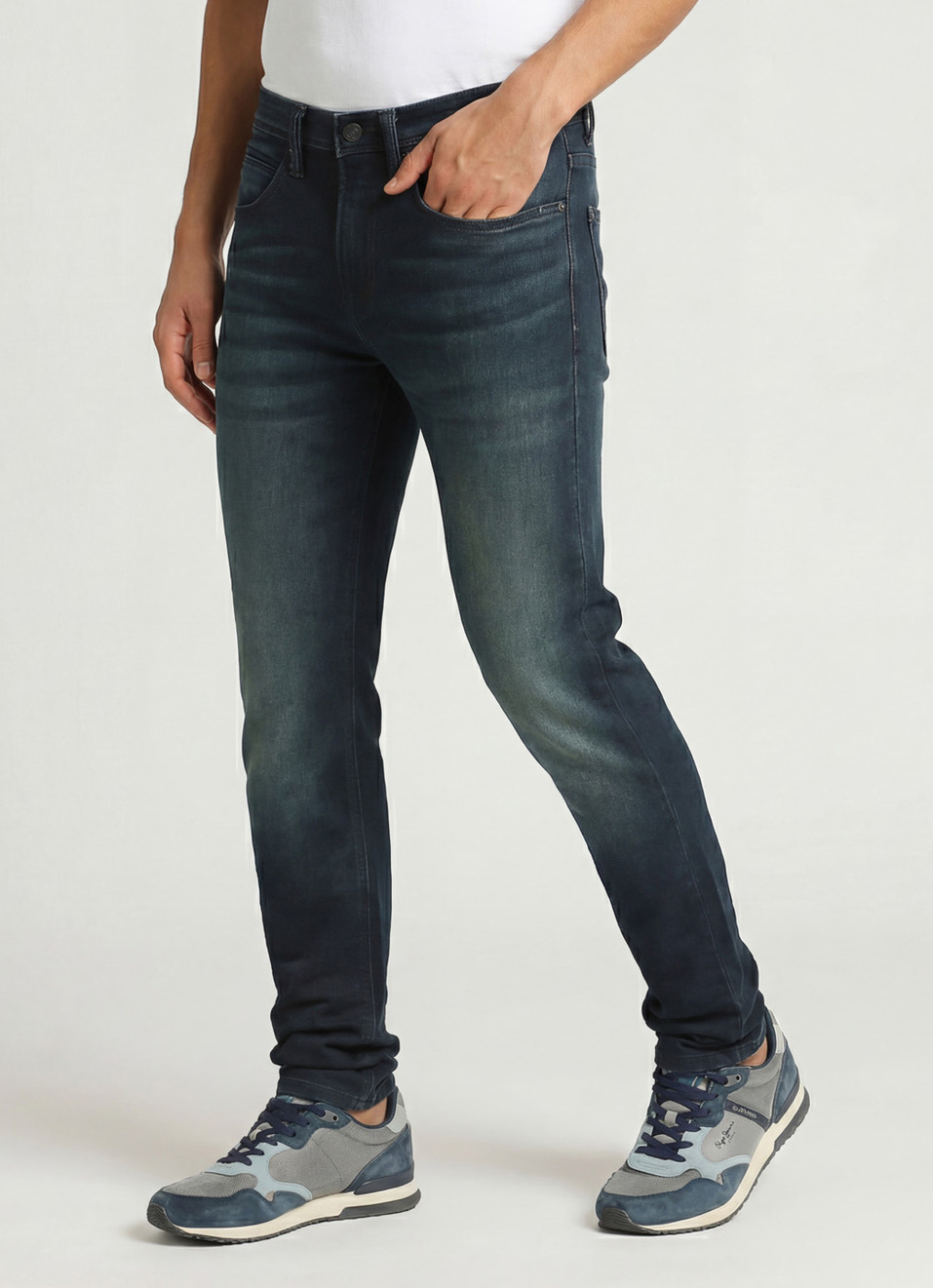 Chinox Dark Blue Mid Rise Skinny Gymindigo Jeans, , large image number 0