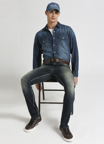 Vapour Dark Blue Mid Rise Slim Fit Jeans