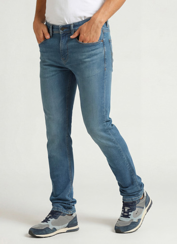 Vapour Mid Rise Slim Fit Green Tinted Poweflex Jeans