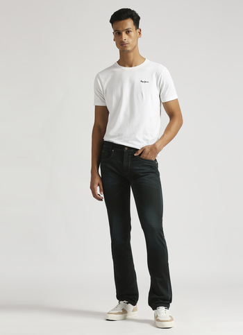 Vapour Dark Blue Mid Rise Slim Fit Jeans