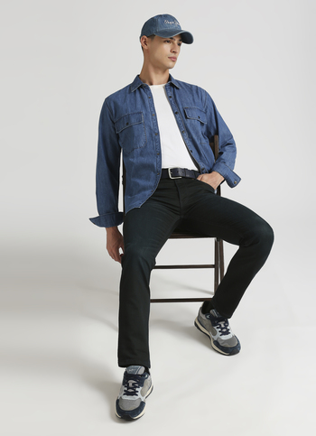 Vapour Dark Green Low Rise Tapered Jeans