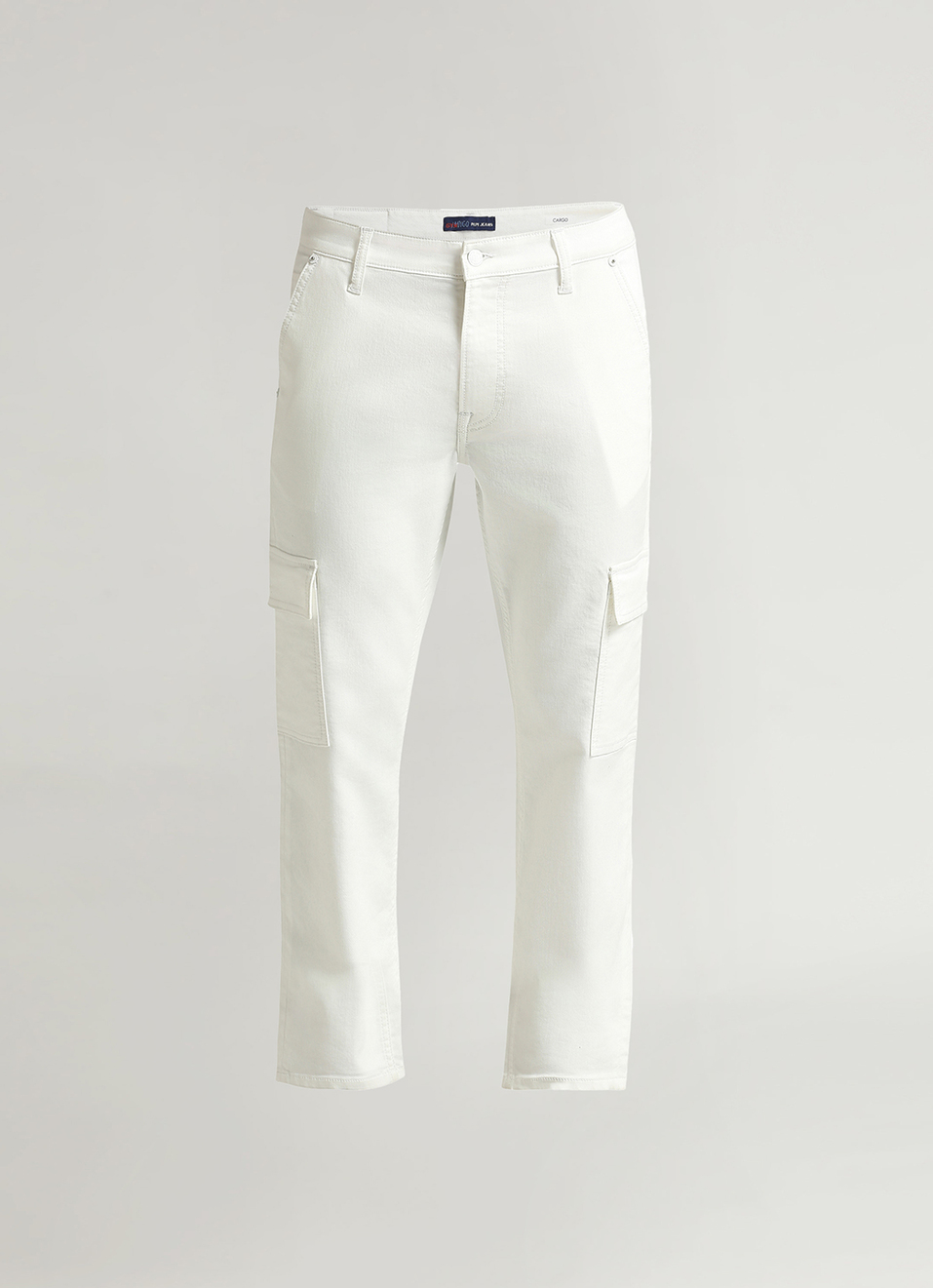 Cargo Straight Mid Rise White Gymindigo Jeans, , large image number 5