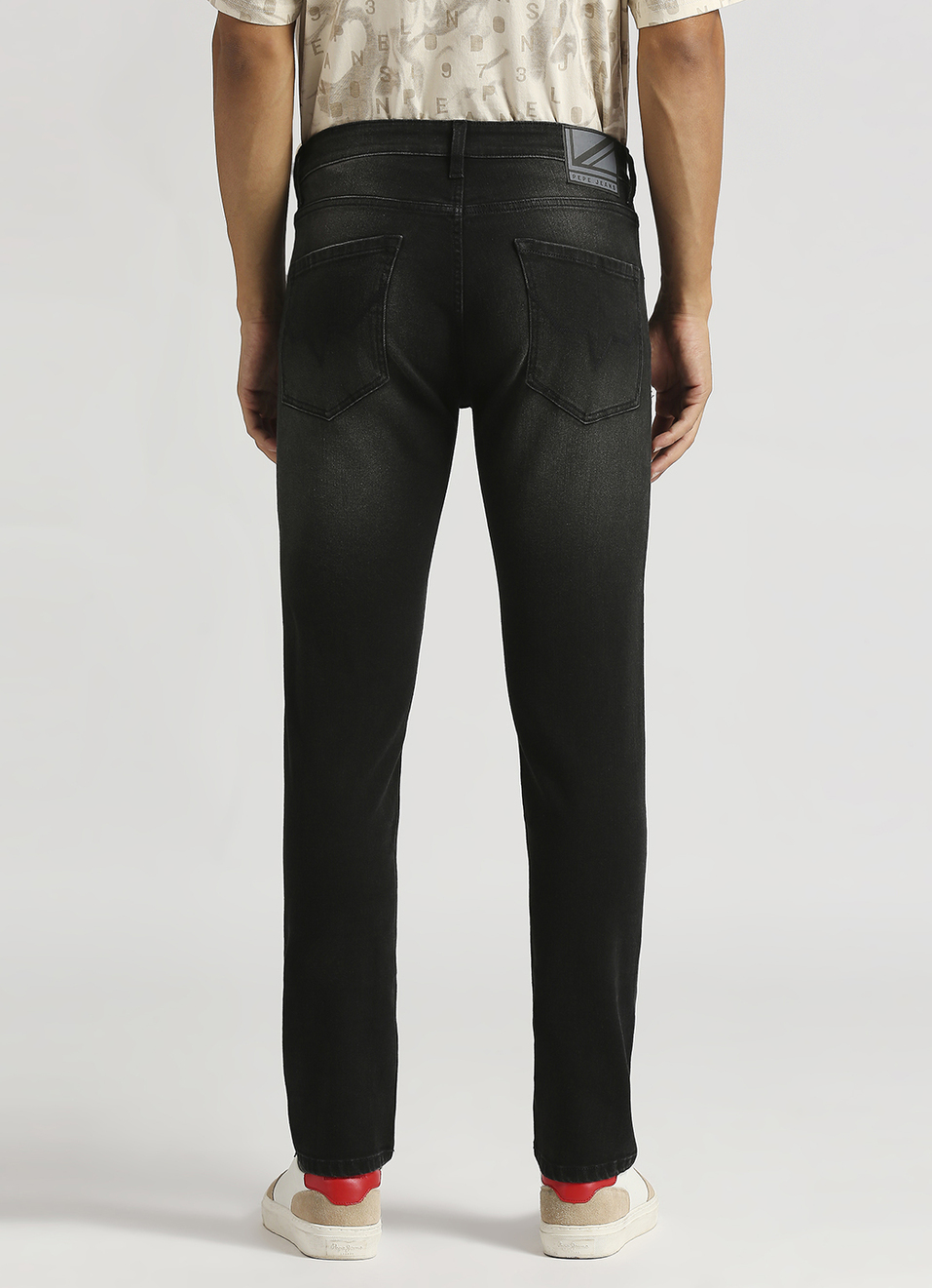 Vapour Low Rise Tapered Black Jeans, , large image number 3