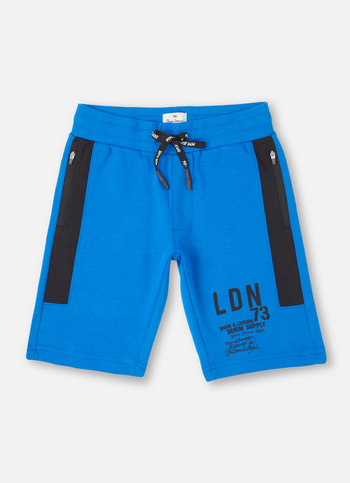 Boys Royal Blue Typographic Print Shorts