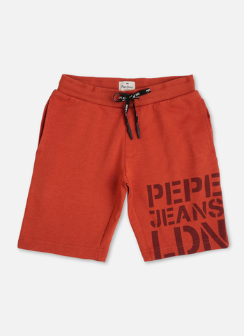 Boys Burnt Orange Brand Print Shorts