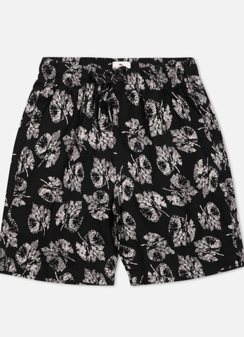 Boys Black Printed Elasticated Shorts